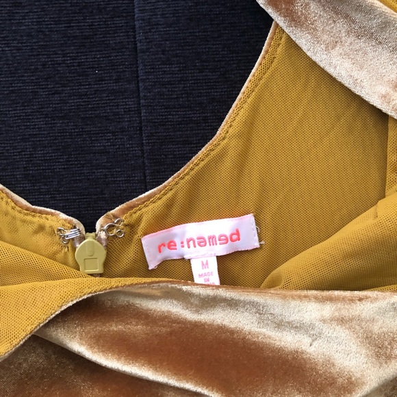 Velvet mustard yellow dress - Picture 4 of 4